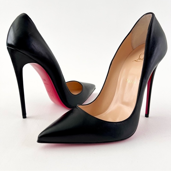New CHRISTIAN LOUBOUTIN | So Kate 120 Black Leather Pointed Pumps Stilettos 40.5 - Picture 2 of 15